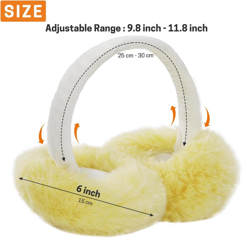 Aurya Winter Earmuffs for Kids, Foldable Fluffy Ear Warmer Girls & Boys Outdoor Adjustable Headband Ear Covers - Image 2